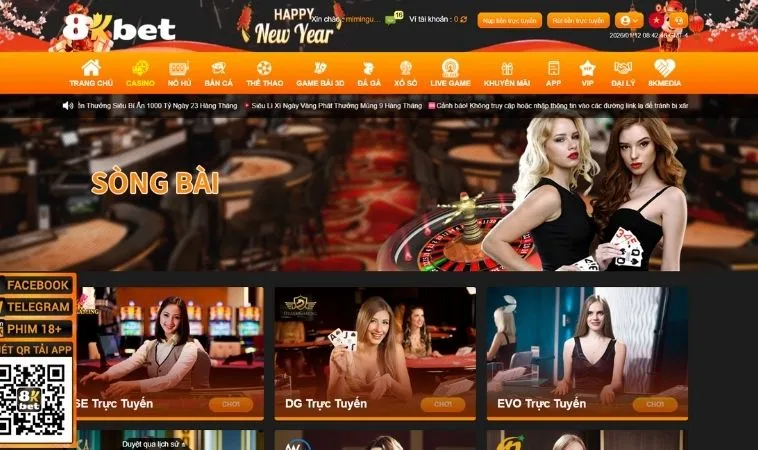 Sảnh Casino Online 8KBet sở hữu dàn dealer cực kỳ chuyên nghiệp