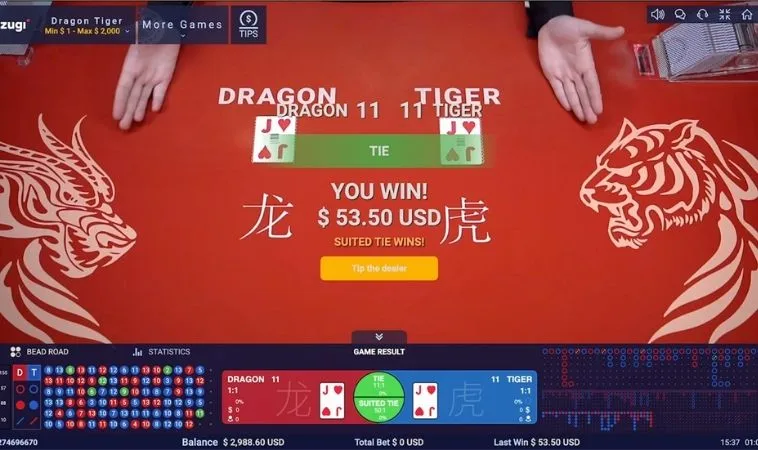 Các cửa cược trong Dragon Tiger Tại 8KBet