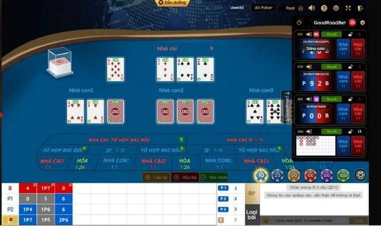 Bàn chơi Xì Tố Tại 8KBet
